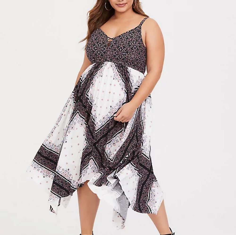 Torrid Floral Challis Handkerchief Dress Size 2